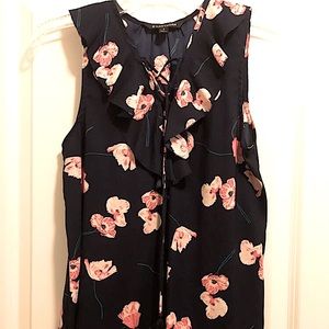 Floral, sleeveless blouse